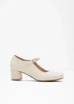 bonprix Pumps^Spangenpumps mit Blockabsatz cremeweiß