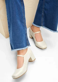 bonprix Pumps^Spangenpumps mit Blockabsatz cremeweiß
