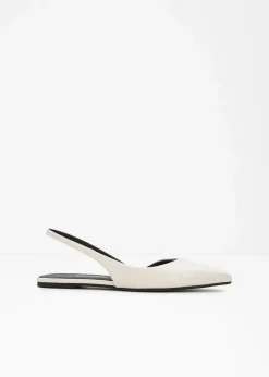 bonprix Sommerschuhe^Spitze Sling-Ballerinas wollweiß