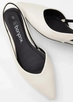 bonprix Sommerschuhe^Spitze Sling-Ballerinas wollweiß