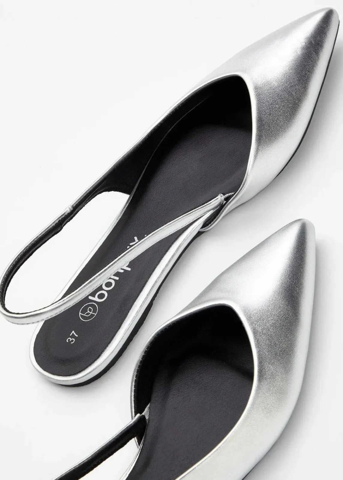 bonprix Sommerschuhe^Spitze Sling-Ballerinas silber