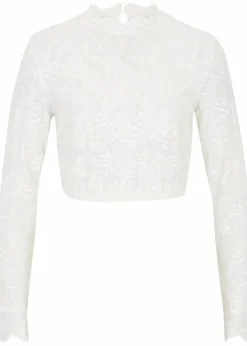bonprix Bekleidung·Jacken & Mäntel|Blusen & Tuniken^Spitze-Dirndlbluse, langarm wollweiß