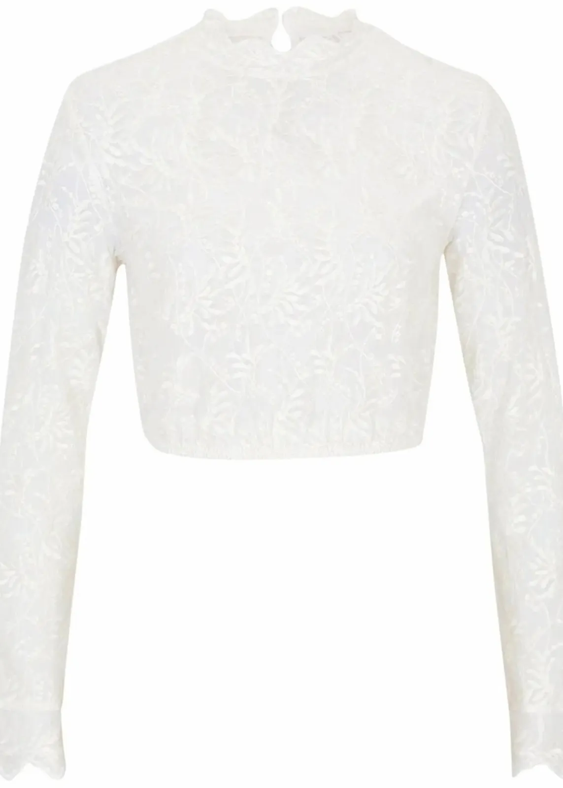 bonprix Bekleidung·Jacken & Mäntel|Blusen & Tuniken^Spitze-Dirndlbluse, langarm wollweiß
