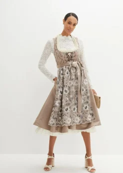 bonprix Bekleidung·Jacken & Mäntel|Blusen & Tuniken^Spitze-Dirndlbluse, langarm wollweiß