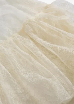 bonprix Bekleidung·Jacken & Mäntel|Blusen & Tuniken^Spitzenbluse wollweiß