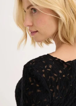 bonprix Shirts & Tops^Spitzenbody mit flauschiger Oberfläche schwarz