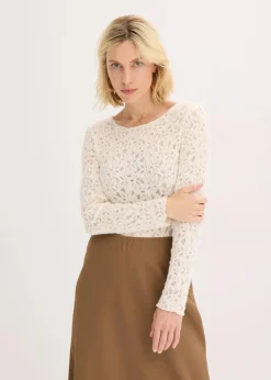 bonprix Shirts & Tops^Spitzenbody mit flauschiger Oberfläche cremeweiß