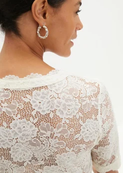 bonprix Bekleidung·Jacken & Mäntel|Blusen & Tuniken^Spitzen-Dirndlbluse wollweiß