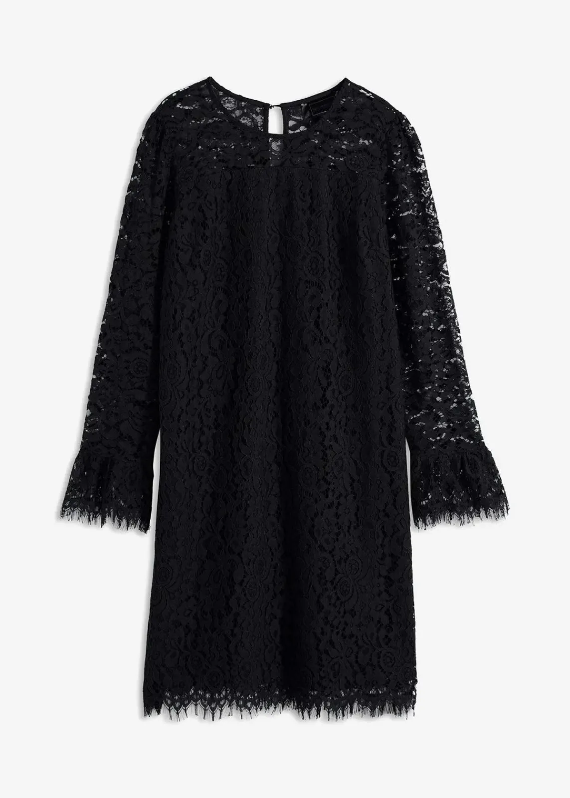 bonprix Kleider|Bekleidung·Pullover & Strickjacken^Spitzenkleid schwarz