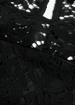 bonprix Kleider|Bekleidung·Pullover & Strickjacken^Spitzenkleid schwarz