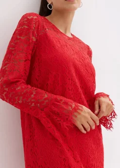 bonprix Bekleidung·Pullover & Strickjacken|Kleider^Spitzenkleid salsarot