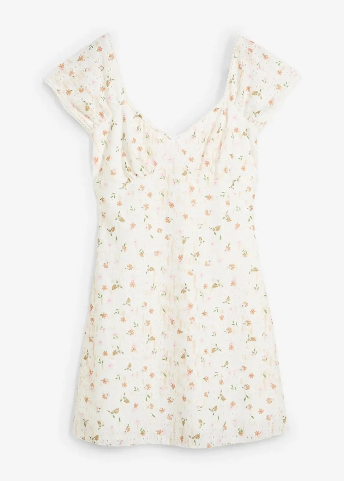 bonprix Kleider^Spitzenkleid mit Blumenprint weiß geblümt