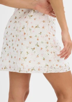 bonprix Kleider^Spitzenkleid mit Blumenprint weiß geblümt