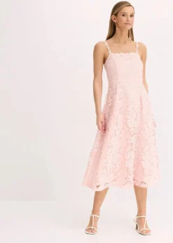 bonprix Bekleidung·Pullover & Strickjacken|Festliche Mode^Spitzenkleid mit dekorierten Trägern perlrosa