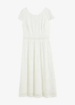 bonprix Kleider^Spitzenkleid mit Häkel-Einsatz in der Taille wollweiß