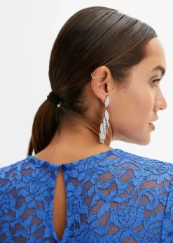 bonprix Bekleidung·Pullover & Strickjacken|Kleider^Spitzenkleid mit Häkeleinsatz blau