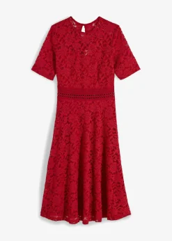 bonprix Bekleidung·Pullover & Strickjacken|Kleider^Spitzenkleid mit Häkeleinsatz magenta