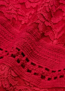 bonprix Bekleidung·Pullover & Strickjacken|Kleider^Spitzenkleid mit Häkeleinsatz magenta
