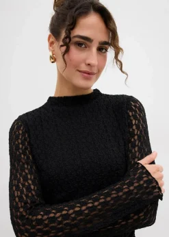 bonprix Kleider^Spitzenkleid mit Zipfelsaum schwarz