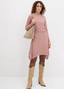 bonprix Kleider^Spitzenkleid mit Zipfelsaum rosenholz
