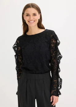 bonprix Shirts & Tops^Spitzen-Shirtbluse schwarz