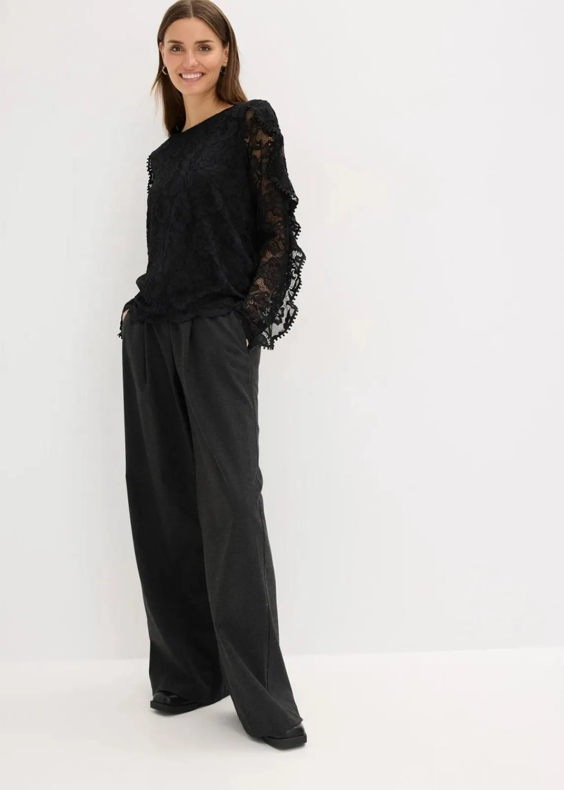 bonprix Shirts & Tops^Spitzen-Shirtbluse schwarz
