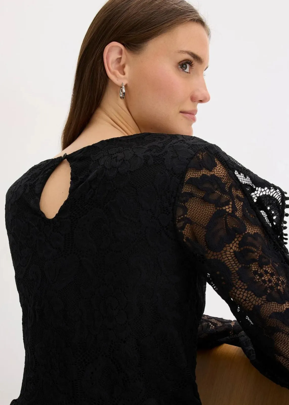 bonprix Shirts & Tops^Spitzen-Shirtbluse schwarz
