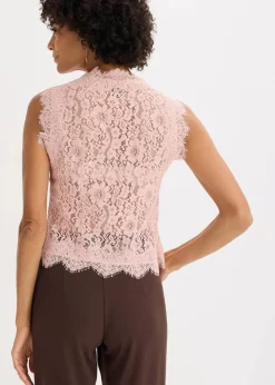 bonprix Jacken & Mäntel|Bekleidung·Hosen^Spitzenweste vintagerosa