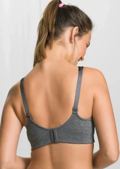 bonprix Große Cups D-H|Sportbekleidung^Sport BH mit mittlerem Halt grau/schwarz meliert