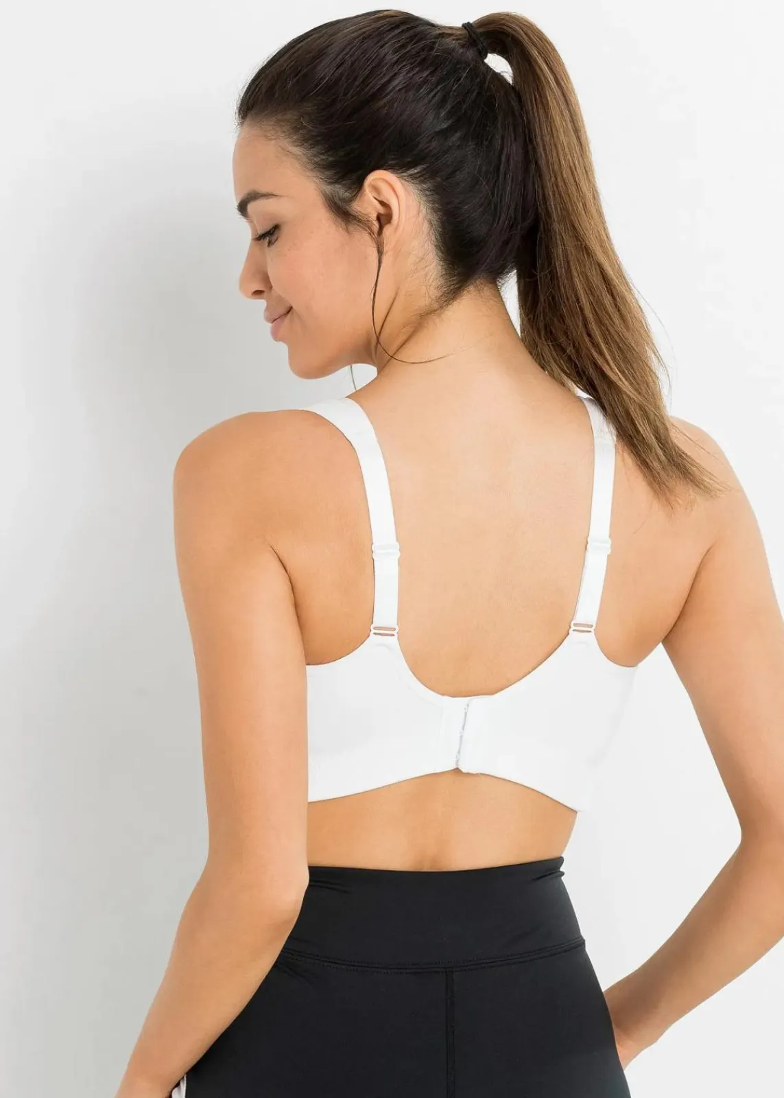 bonprix Große Cups D-H|Sportbekleidung^Sport BH mit mittlerem Halt (2er Pack) anthrazit + weiß