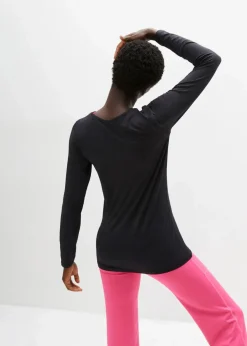 bonprix Bekleidung·Sweat|Sportbekleidung^Sport Longshirt, schnelltrocknend schwarz