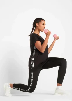 bonprix Bekleidung·Sweat|Nachhaltigere Materialien^Sport T-Shirt schwarz bedruckt