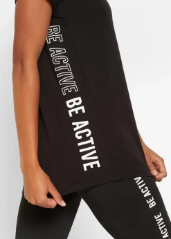 bonprix Bekleidung·Sweat|Nachhaltigere Materialien^Sport T-Shirt schwarz bedruckt