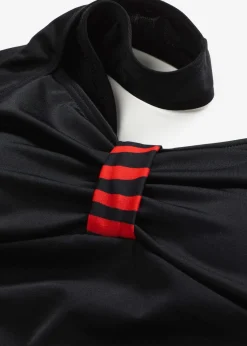 bonprix Nachhaltigere Materialien|Bedeckende Bademode^Sport-Badeanzug mit Bein schwarz/rot