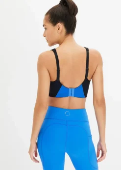 bonprix Wäsche·Große Cups D-H|Wäsche·Bhs^Sport-BH mit starkem Halt schwarz/horizontblau