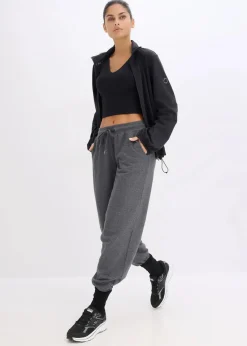 bonprix Wäsche·Bhs|Bhs^Sport-BH Top mit mittlerem Halt und baumwollartigem Griff schwarz