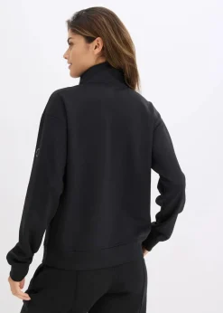 bonprix Bekleidung·Sweat|Nachhaltigere Materialien^Sport-Jacke mit Stehkragen schwarz