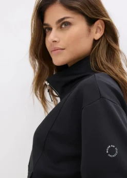 bonprix Bekleidung·Sweat|Nachhaltigere Materialien^Sport-Jacke mit Stehkragen schwarz