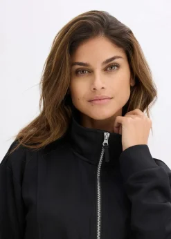 bonprix Bekleidung·Sweat|Nachhaltigere Materialien^Sport-Jacke mit Stehkragen schwarz