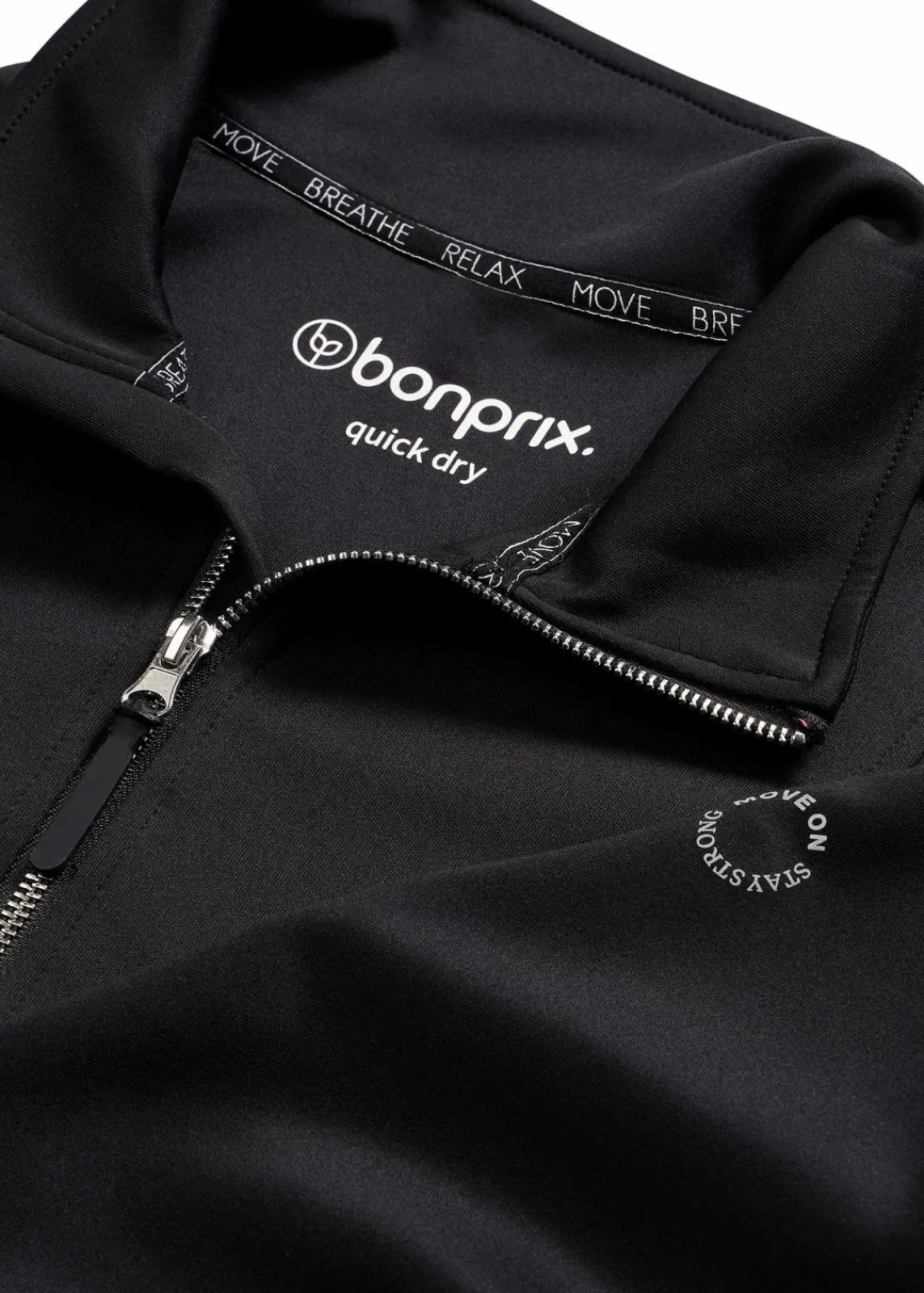 bonprix Bekleidung·Sweat|Nachhaltigere Materialien^Sport-Jacke mit Stehkragen schwarz