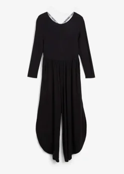 bonprix Bekleidung·Homewear|Jumpsuits^Sport-Jumpsuit aus fließender Viskose schwarz