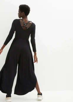 bonprix Bekleidung·Homewear|Jumpsuits^Sport-Jumpsuit aus fließender Viskose schwarz