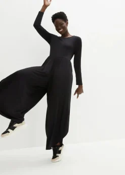 bonprix Bekleidung·Homewear|Jumpsuits^Sport-Jumpsuit aus fließender Viskose schwarz