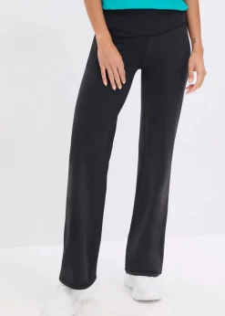 bonprix Bekleidung·Sweat|Bekleidung·Kleider^Sport-Leggings aus stabilem Baumwollgriff und geradem Bein schwarz