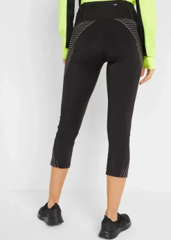 bonprix Bekleidung·Sweat|Bekleidung·Kleider^Sport-Leggings mit Tasche, 3/4-Länge schwarz graphisch bedruckt