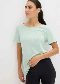 bonprix Shirts & Tops|Sportbekleidung^Sport-Longshirt mit Rückenausschnitt hellschilf