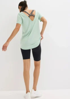 bonprix Shirts & Tops|Sportbekleidung^Sport-Longshirt mit Rückenausschnitt hellschilf