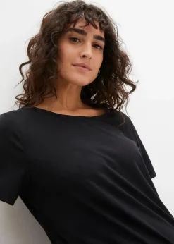 bonprix Bekleidung·Sweat|Nachhaltigere Materialien^Sport-Longshirt mit Rückenausschnitt schwarz