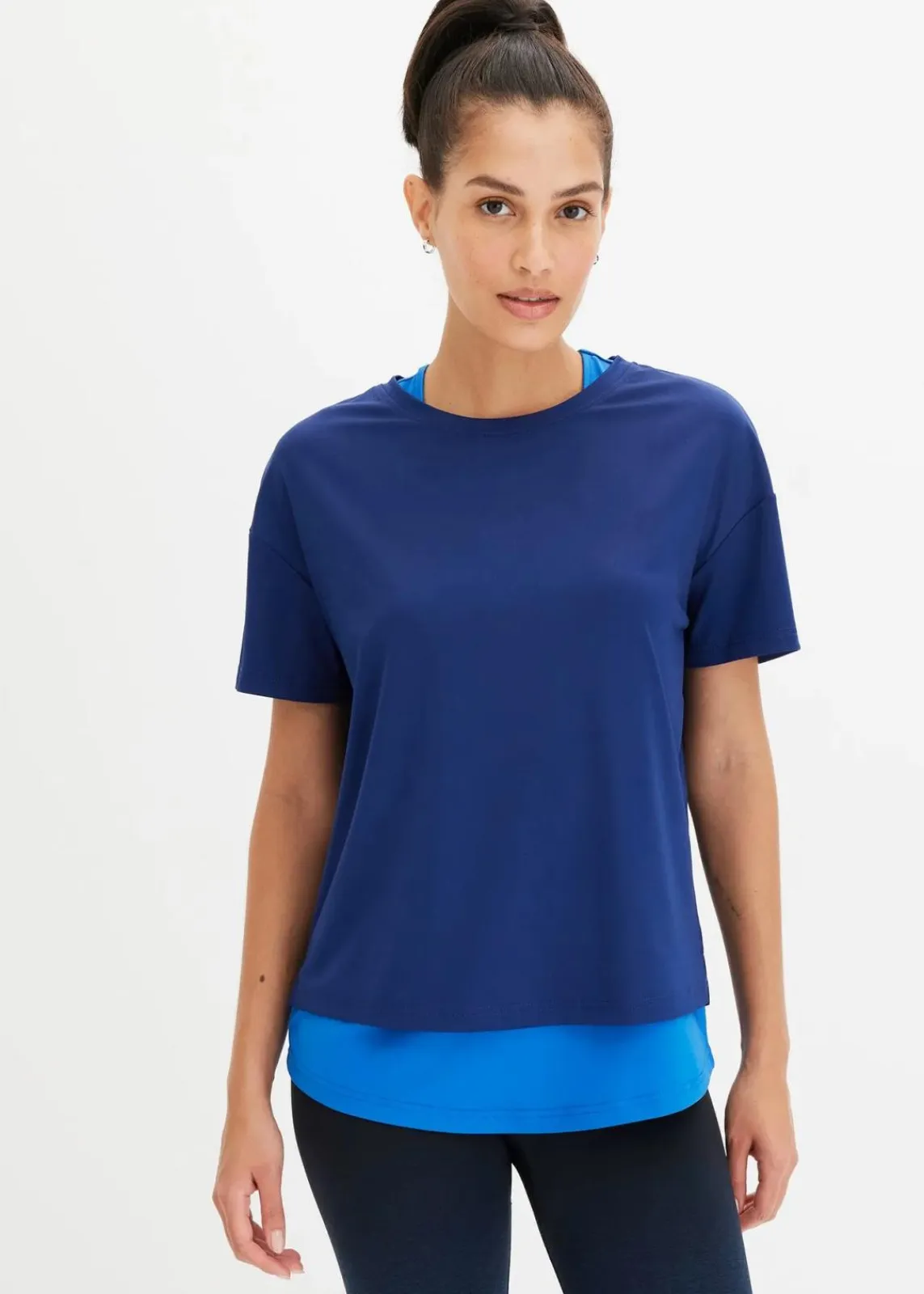 bonprix Bekleidung·Sweat|Sportbekleidung^Sport-Shirt marineblau/horizontblau