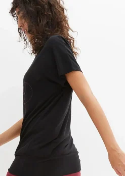bonprix Bekleidung·Sweat|Nachhaltigere Materialien^Sport-Shirt, Loose Fit schwarz bedruckt